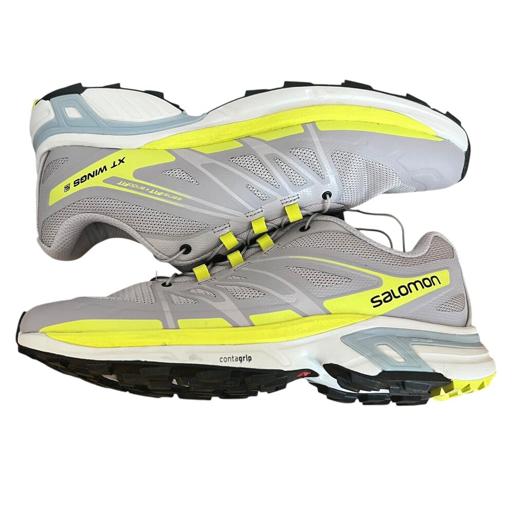 Salomon XT-Wings 2 Trail Running Shoes Yellow/Grey Sneakers Women Size 9 - Picture 11 of 12
